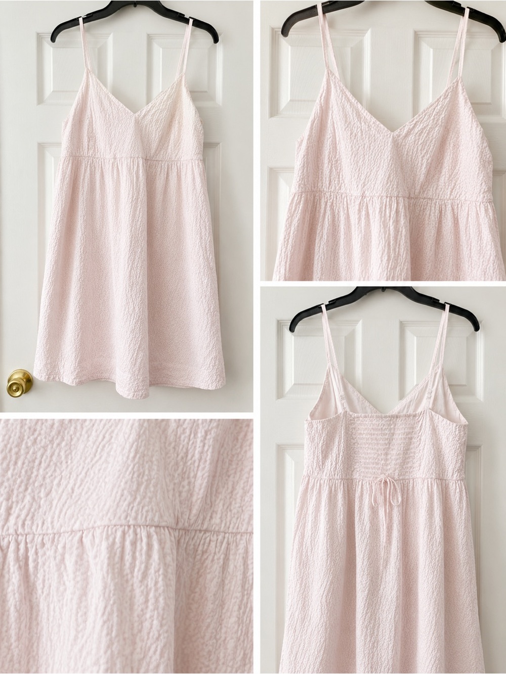 a new day Blush Pink Seersucker Midi Slip Dress